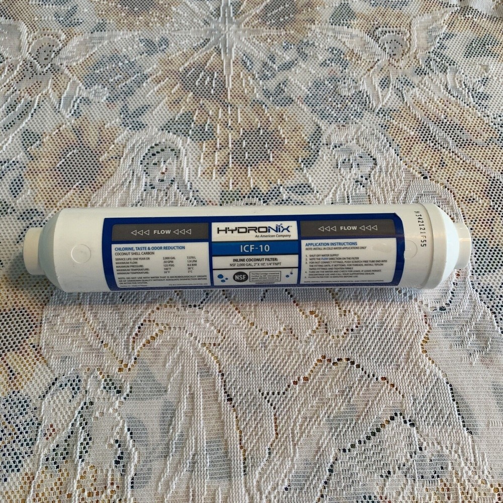 Hydronix ICF-10 RO Reverse Osmosis Post Polishing, Fridge and Ice Inline Filter